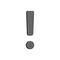 Poster - Exclamation point 3d icon. Isolated object on a transparent background