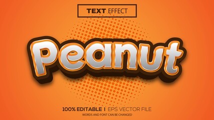 Poster - 3d editable text effect peanut theme premium vector