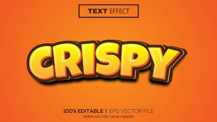 Poster - 3d editable text effect crispy theme premium vector