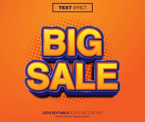 Poster - 3d editable text effect big sale theme premium vector