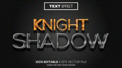 Poster - 3d editable text effect knight shadow theme premium vector