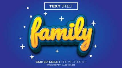 Poster - 3d editable text effect family theme premium vector