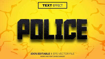 Poster - 3d editable text effect police theme premium vector