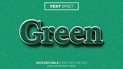 Poster - 3d editable text effect green theme premium vector