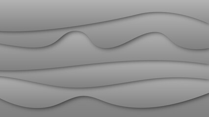 Poster - Abstract grey wavy shapes. Gray striped patterns. Vector.