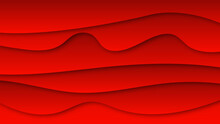 Abstract Red Wavy Shapes. Red Striped Patterns. Vector.