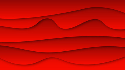 Poster - Abstract red wavy shapes. Red striped patterns. Vector.