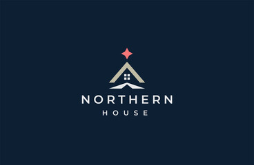 Wall Mural - Northern house logo icon design template flat vector illustration