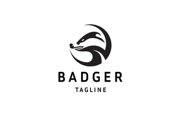 Wall Mural - Badger logo icon design template flat vector illustration