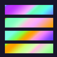 Poster - Set of holographic chrome gradients.
