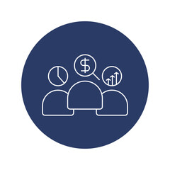 Sticker - business financial management team icon