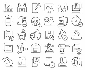 Poster - Industry line icons collection. Thin outline icons pack. Vector illustration eps10