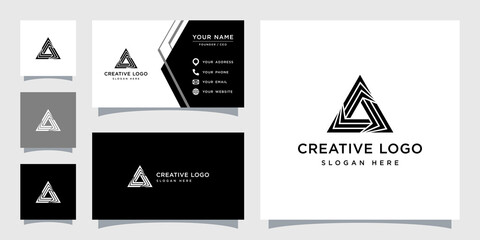 Sticker - Vector graphic of abstract triangle logo design template