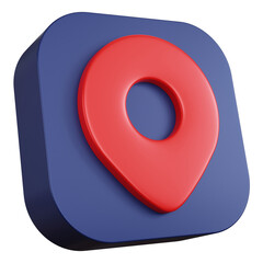 Fototapete - 3d rendering icon pointer pin location navigation isolated
