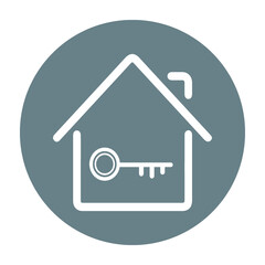 Poster - Key room icon, outline style
