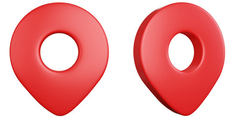 Fototapete - 3d rendering two pointer pin location navigation red isolated