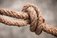 Close Up Of Rope With Blurred Background. Copy Space
