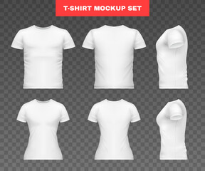 Realistic T shirt Mockup Template Icon Set