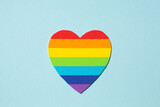 Fototapeta  - Love Valentines heart in rainbow pride on the blue background