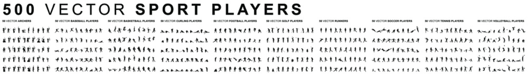 Wall Mural - 500 Sport players - Vector