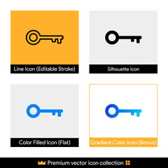 Poster - security key, website password vector icon collection for website design, app, ui, isolated on backg