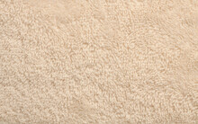 Terry Fabric Towel Copy Space Background.  Beige Color.