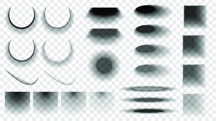 Poster - Set Collection Vector Transparent Overlay Black Soft Shadows Template Design Elements