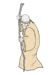 Wall Mural - Beggar monk hand draw