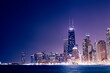 Chicago Downtown Skyline at Night