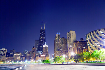 Wall Mural - Chicago Downtown Skyline at Night