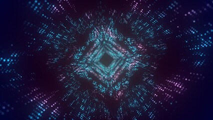 Poster - Abstract digital background. Data flow information. Concept of digital communication. Big data visualization. 3D rendering. 4k animation.