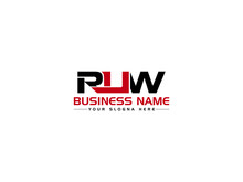 Colorful RUW Logo Icon, Letter RU R U W Logo Design With Colorful Unique Premium Three Letter Image For All Kind Of Use