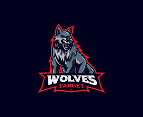 Wall Mural - Wolves mascot logo design