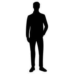 Wall Mural - man silhouette on white background, isolated, vector