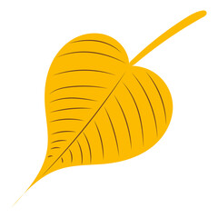Canvas Print - yellow leaf in flat design, isolated
