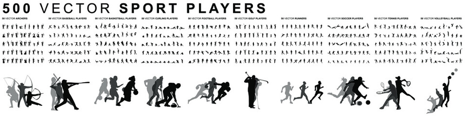 500 sport players - vector