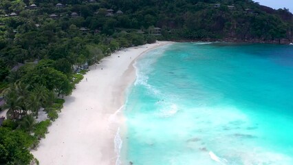 Wall Mural - 4k dream beach drone footage of Mahè Island in Seychelles  