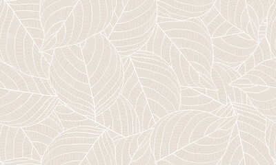 leaves seamless pattern. abstract lines leaves background. floral wallpaper. botanical design for pr
