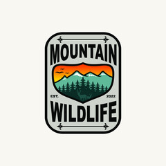 Canvas Print - mountain wildlife badge logo design