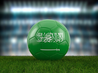 Wall Mural - Soccer ball Saudi Arabia flag