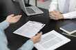 © Puwasit Inyavileart - Job interview, Employer or recruiter is interviewing and taking the applicant's work history, Specialized Functional Ability Test, Business conversation, Manager resource employment and recruitment...