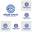 Set of Letter SC House Logo Design Template. House logo concept vector. Creative Icon Symbol
