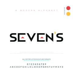 Fototapete - modern and minimal design Letters and numbers for logo and headline design. Isolated on white background