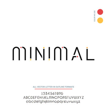 modern and minimal design Letters and numbers for logo and headline design. Isolated on white background