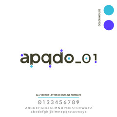 Fototapete - modern and minimal design Letters and numbers for logo and headline design. Isolated on white background