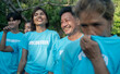 © Me studio - People of different ages, different nationalities, doing activities, planting forests, by the sea, conserving nature and the environment.cooperation team work