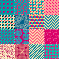 Poster - Patchwork textile pattern. Seamless quilting design background.