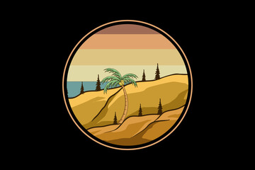 Fototapete - Retro vintage landscape design