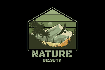 Sticker - Nature beauty retro vintage landscape design