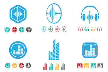 Poster - Sound  Logo Set Design Vector